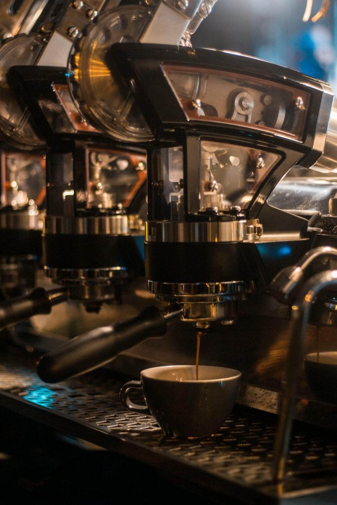 Coffee machine, making a coffee